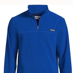 LANDS END Fleece Quarter Zip PULLOVER Size: XL / EXTRA LARGE New Blue